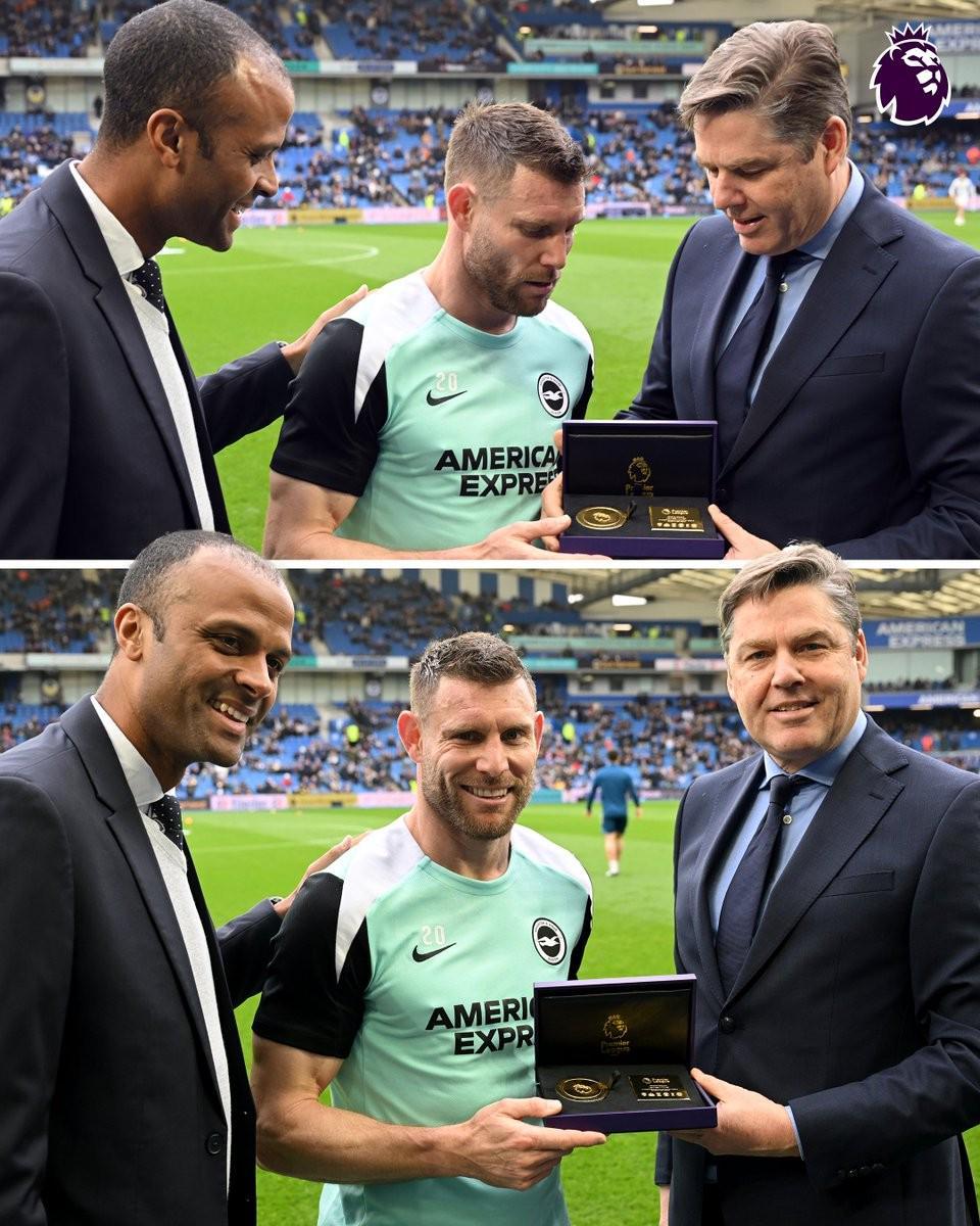 世界杯直播客户端下载-致敬传奇，英超官方在本轮赛前为英超历史出场王米尔纳颁奖